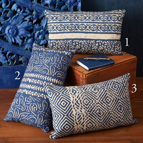 Indigo Batik Design Pillow