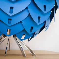 Bespoke Chrome Table Lamp- Blue