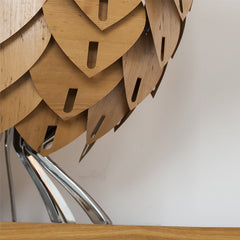 Bespoke Chrome Table Lamp- Wood