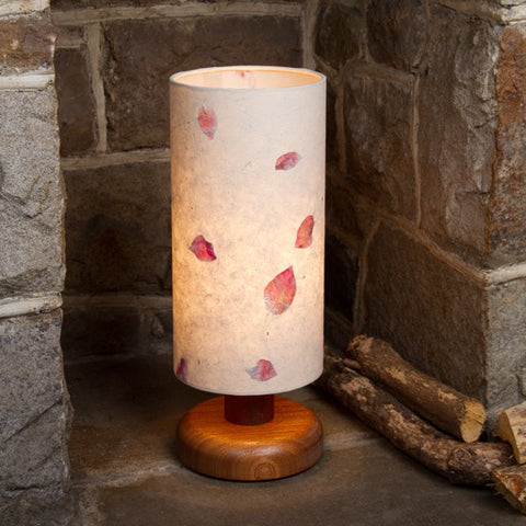 Table Lamp - Round Sepele Base - Rose Petal Paper