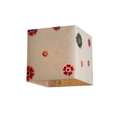 Square Lamp Shade - Natural Batik Multi Flower