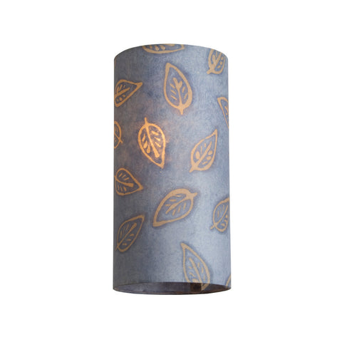 Tall Lamp Shade - Blue Batik Leaf