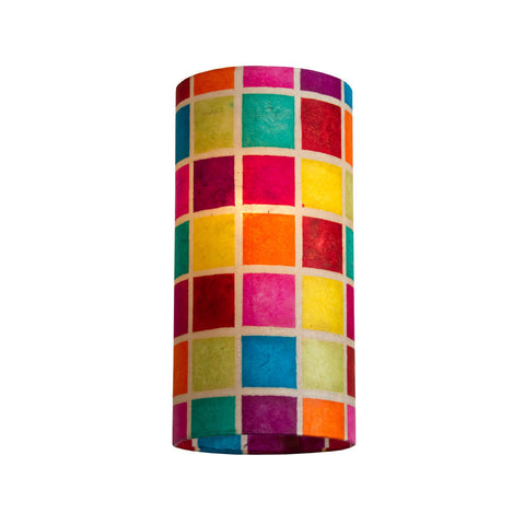 Tall Lamp Shade - Batik Multi Square