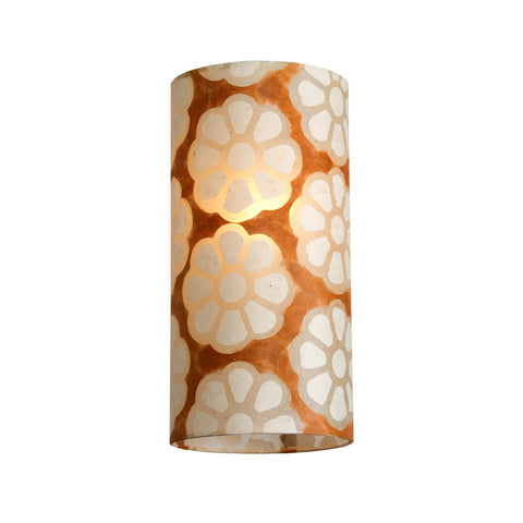 Tall Lamp Shade - Brown Batik Flower