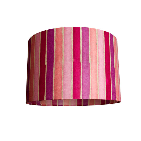 Cylindrical Lamp Shade - Pink Stripe - Medium