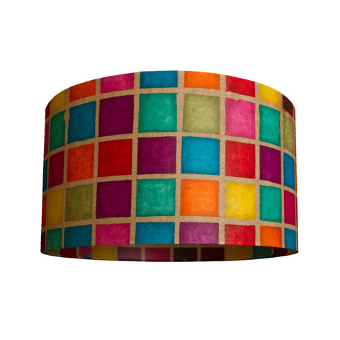 Cylindrical Lamp Shade - Batik Multi Square - Large