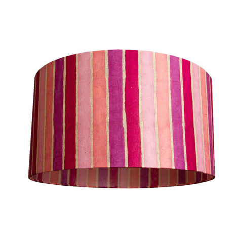 Cylindrical Lamp Shade - Pink Stripe - Large