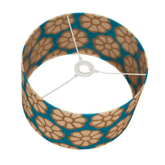 Cylindrical Lamp Shade - Teal Batik Flower - Large