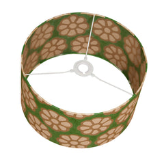 Cylindrical Lamp Shade - Green Batik Flower - Large