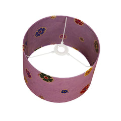 Cylindrical Lamp Shade - Purple Multi Flower - Medium