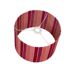 Cylindrical Lamp Shade - Pink Stripe - Medium