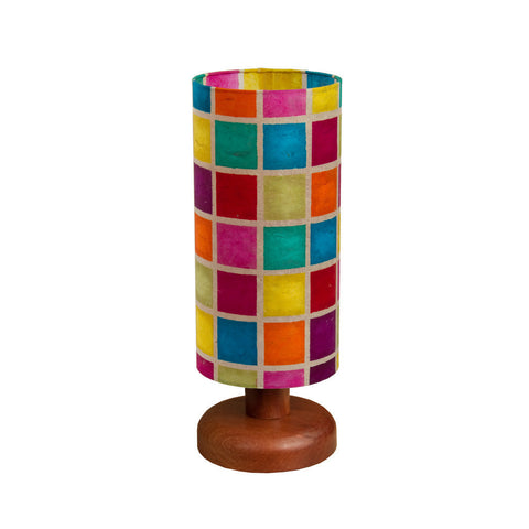 Table Lamp - Round Sepele Base - Multi Square Batik