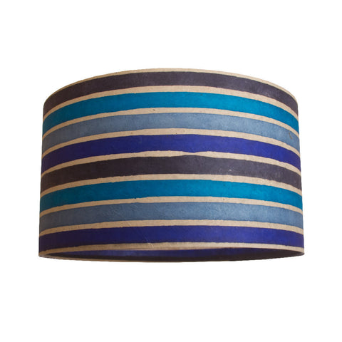 Cylindrical Lamp Shade - Blue Stripe - Large