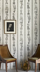 Chairs Wallpaper, Black on Parchment