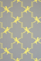 Horse Trellis Wallpaper, Acid on Grey