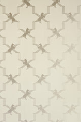 Horse Trellis Wallpaper, Metallic Stone