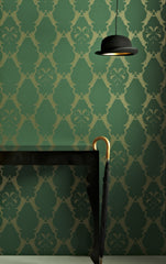 Boxing Hares Wallpaper, Billiard Green