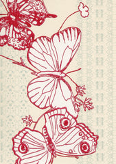 Bugs & Butterflies Wallpaper, Raspberry