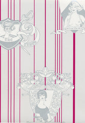 Carpe Noctem Wallpaper, Hot Pink & Silver