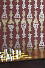 Chess Wallpaper, Burgundy