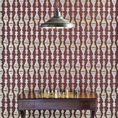 Chess Wallpaper, Burgundy