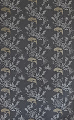 Coral Wallpaper, Charcoal/Gold