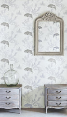 Coral Wallpaper, Pale Grey/Silver