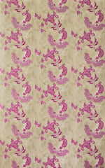 Paisley Wallpaper, Hot Pink on Tea Stain