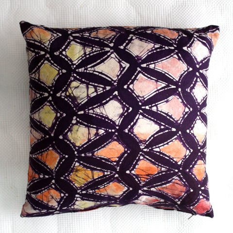 Batik Purple Diamonds Cushion