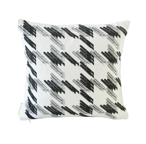 'Black Keys' Cotton Cushion - Mini - Black on White