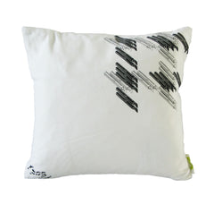 'Black Keys' Cotton Cushion - Mini - Black on White