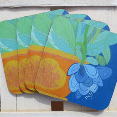 Blue Tulip Coasters - Set of Four