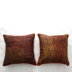 Brown and Burnt Orange Batik Cushion