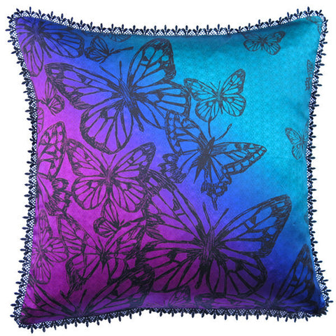 Butterfly Sunset Silk Cushion