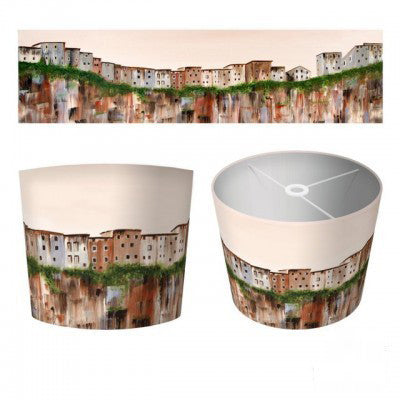 Art Print Fabric Drum Lampshade Castellfollit De La Roca 40cm Diameter