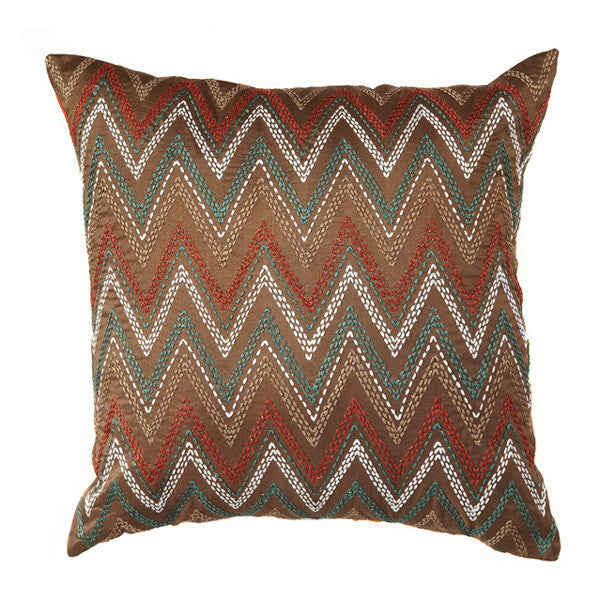 Kantha Embroidery 'Chevron' Cushion