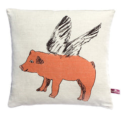 Flying Pig Cushion- Black