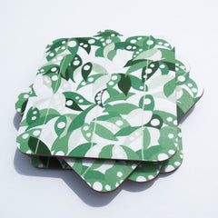 Green Bamboo Coasters - Set of Four