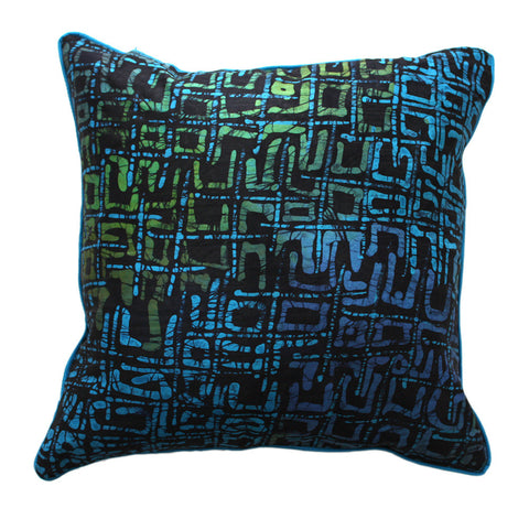 Blue and Green Batik Cushion