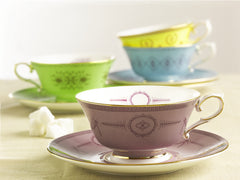 English Bone China Tea Cup and Saucer in Chartreuse Green