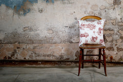 Red Harrogate Toile Print Cushion