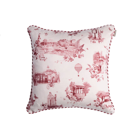 Red Harrogate Toile Print Cushion