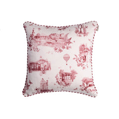 Red Harrogate Toile Print Cushion