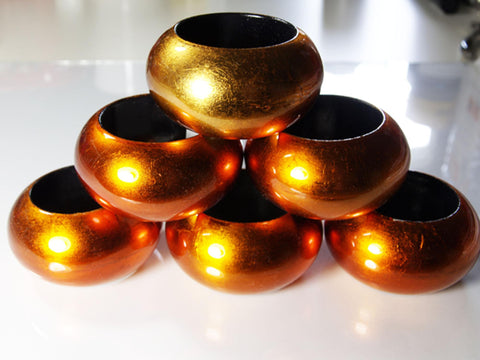 Napkin Ring Boxed Sets - Metallic Orange
