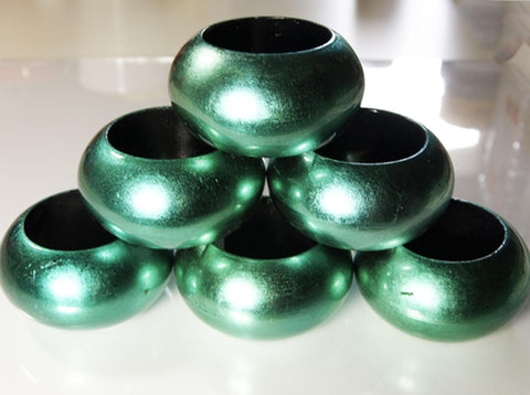 Napkin Ring Boxed Sets - Metallic Turquoise