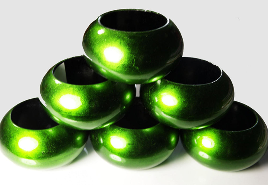 Napkin Ring Boxed Sets - Metallic Dark Green