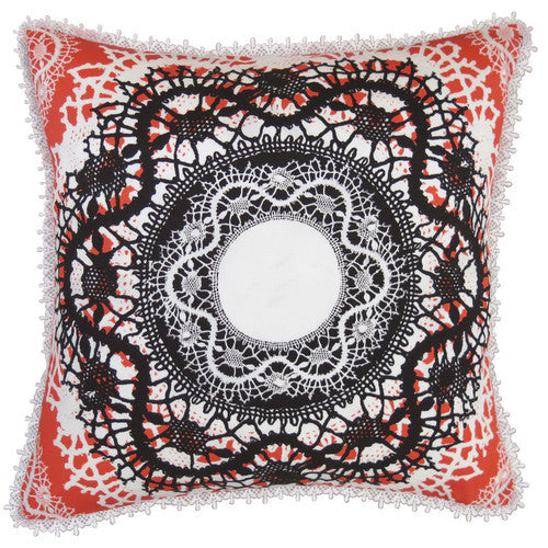 Kaleidoscope Dream Orange Silk Cushion