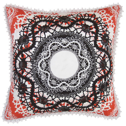 Kaleidoscope Dream Orange Silk Cushion