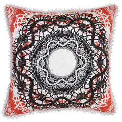 Kaleidoscope Dream Orange Silk Cushion