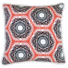Kaleidoscope Dream Orange Silk Cushion